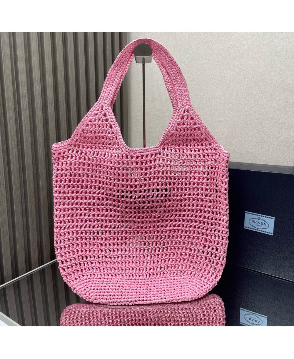 Borsa shopping in tessuto intrecciato PRADA