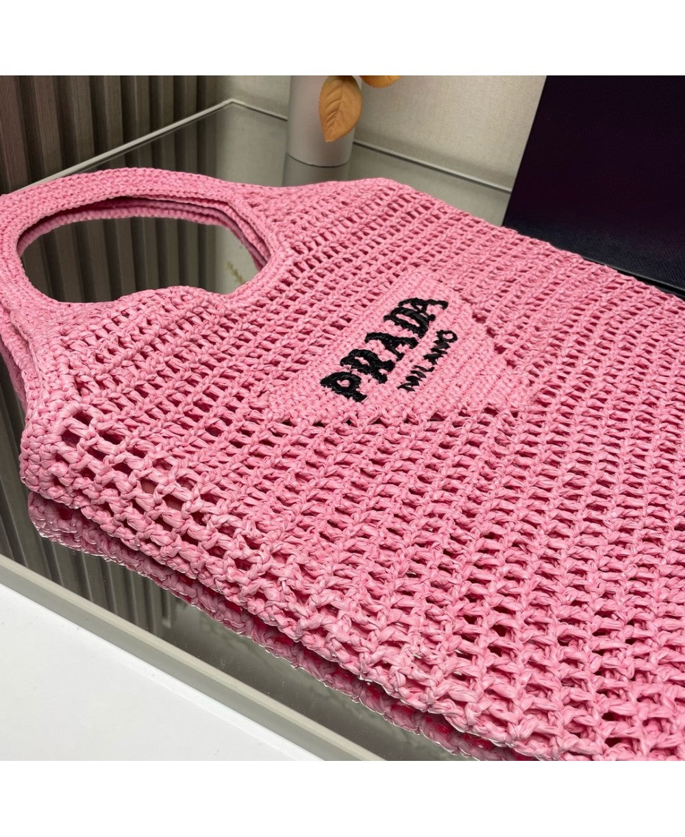 Borsa shopping in tessuto intrecciato PRADA