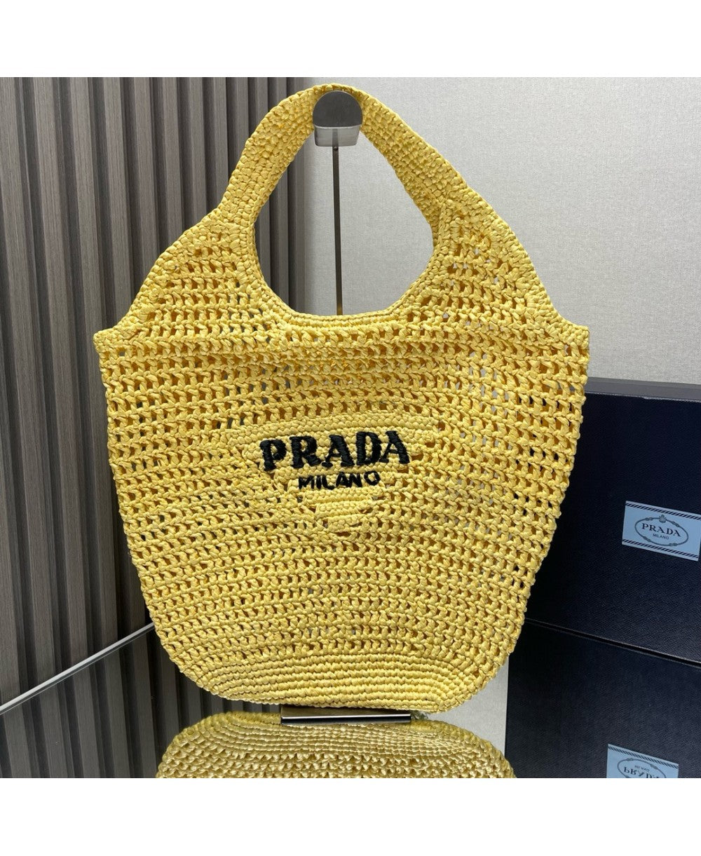 Borsa shopping in tessuto intrecciato PRADA