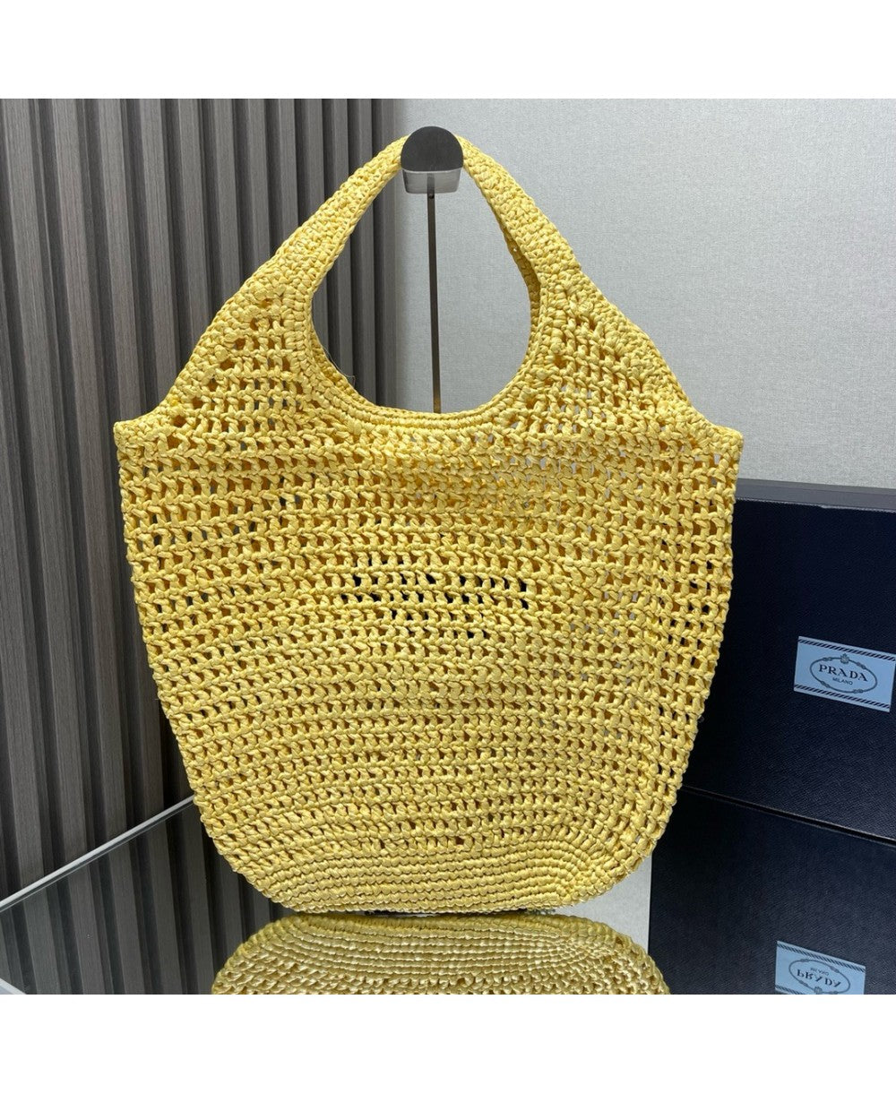 Borsa shopping in tessuto intrecciato PRADA