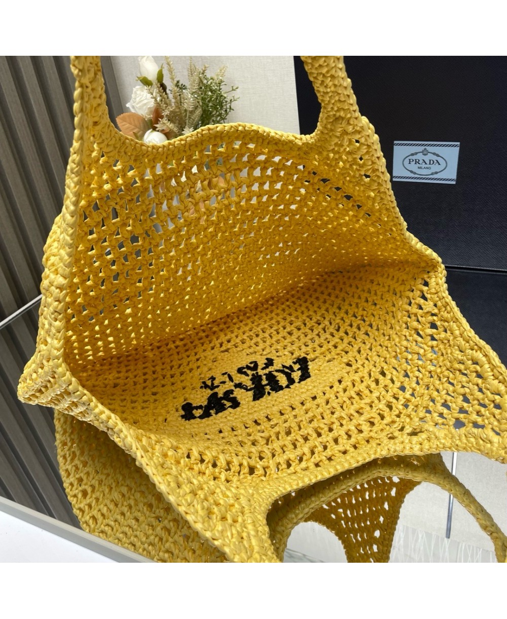 Borsa shopping in tessuto intrecciato PRADA