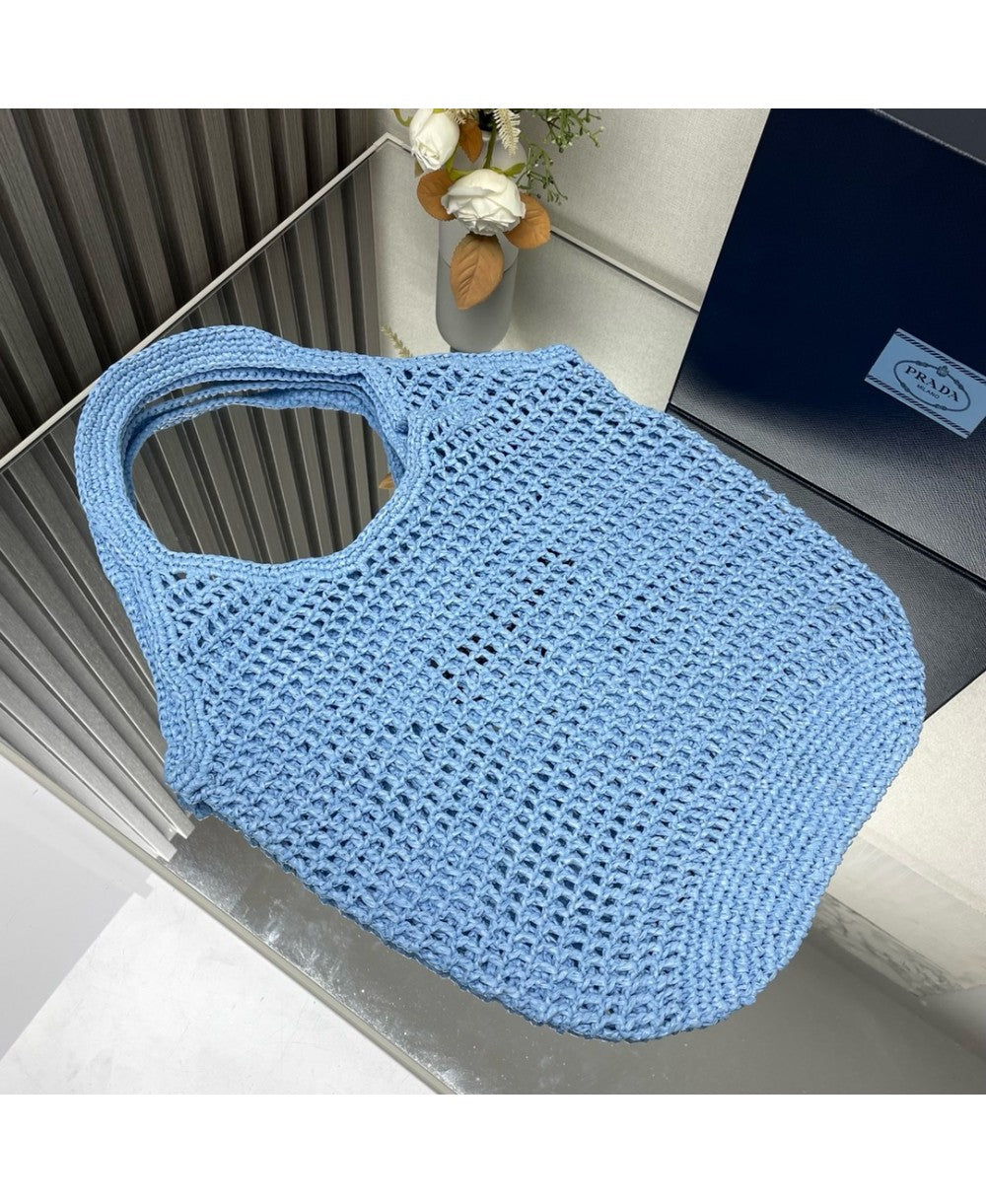 Borsa shopping in tessuto intrecciato PRADA