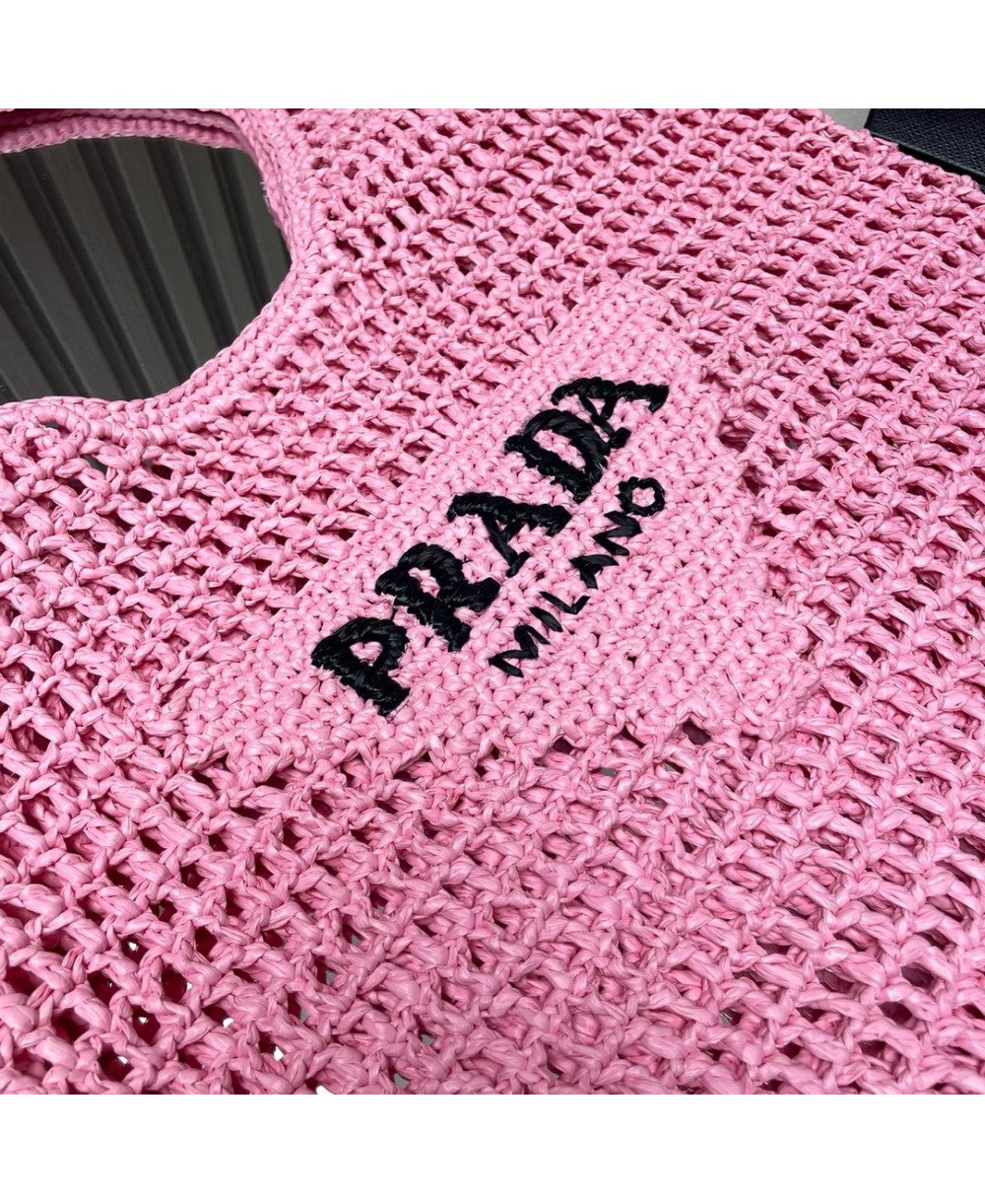 Borsa shopping in tessuto intrecciato PRADA